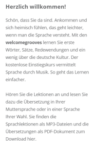 Welcome Grooves Vorwort Deutsch