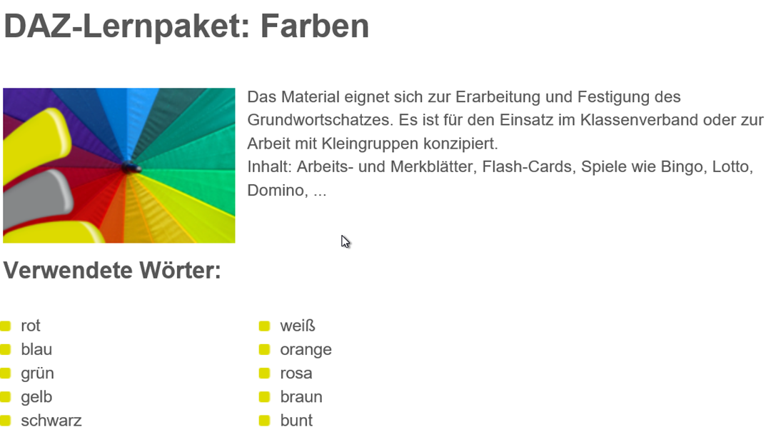 DAZ-Lernpaket Farben (Copy)