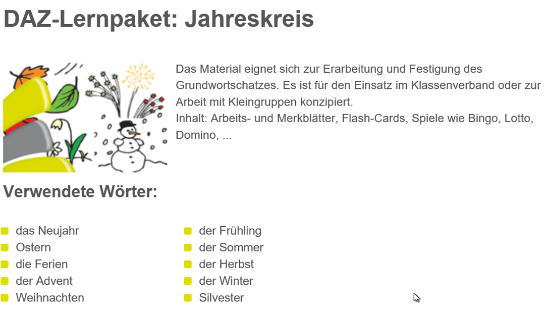 DAZ-Lernpaket Jahreskreis - (Copy)