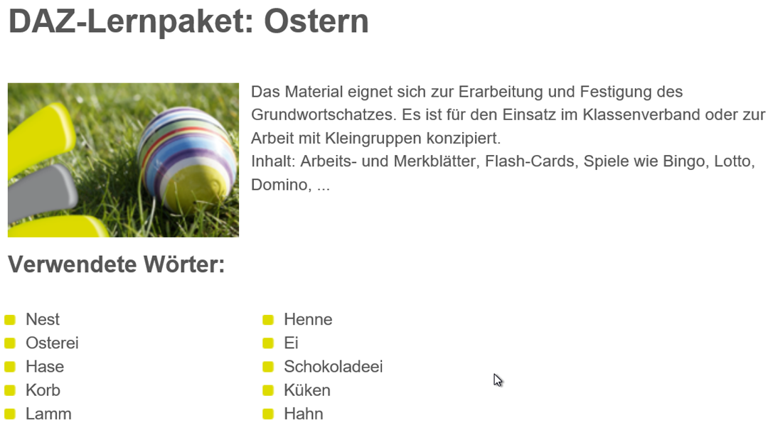 DAZ-Lernpaket Ostern - (Copy)