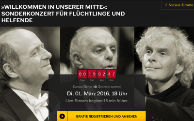 Sonderkonzert für Flüchtlinge und Helfer – Berliner Philharmoniker – (kostenlos abrufbar)